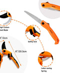 4 In 1 Garden Tool Set Hedge Clippers Pruning Shears Folding Saw Branch Cutter Tree Pruner Garden Scissors For Trees And Shrubs