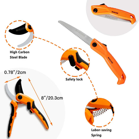 4 In 1 Garden Tool Set Hedge Clippers Pruning Shears Folding Saw Branch Cutter Tree Pruner Garden Scissors For Trees And Shrubs