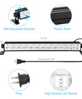 Diagram showing dimensions and features of 90W 60LED Par Lights 2 Pack For Stage Lighting with power cord and LED beads