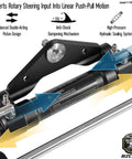 Beefy Front Mount Hydraulic Outboard Steering Cylinder Handles Up To Three Hundred Fifty Horsepower Engines With Ease