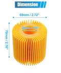 Engine Oil Filter Set For Toyota Avalon Camry Highlander RAV4 Sienna 10 Pack 04152-YZZA1 04152-31090 04152-YZZG1 with dimensions