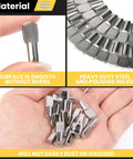 Heavy Duty 100 Pack Stainless Steel Shelf Pins With Polished Nickel Finish, showing smooth surface and rust-resistant design.
