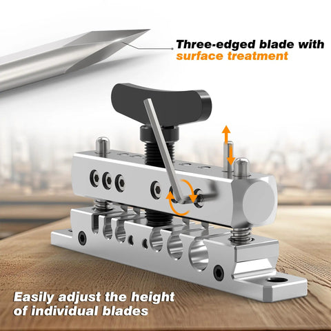 Portable Wire Stripper Machine With Adjustable Blade Height For 0.12-0.35 Inch Wires, showing blade adjustment details
