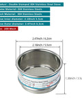 Boss Grade 304 Stainless Steel Mesh Sieve Screen 200 Mesh 0.075mm Aperture 2.4 Inch Diameter Lab Test Sifter Strainer