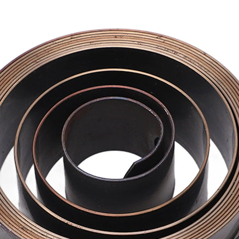 Close-up of Pro Grade Heavy Duty Drill Press Return Spring For Bench Drill Press And Lathe Machine, 19mm wide, 64mm dia, chrome-plated coil