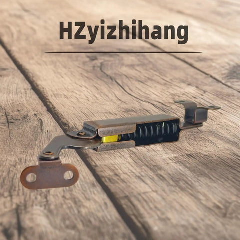 Top Tier Self Balancing Lid Support Hinges Smooth Anti Slam Spring Loaders Dark Bronze close-up on wooden surface.