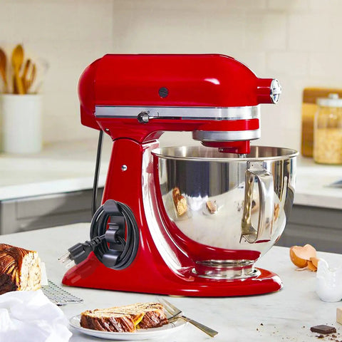 Red mixer with 10 Pack Cord Organizer For Kitchen Appliances Stick On Cord Winder Cord Wrapper visible on kitchen counter