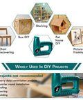 2 In 1 Electric Staple Gun And Brad Nailer For Light Duty Upholstery And DIY Home Projects with examples of DIY uses and safety notes