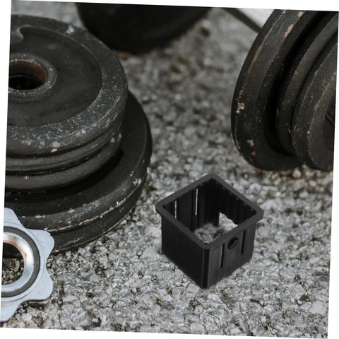 Rock Solid Hollow Tube Bushing Sleeves 4 Pack Top Shelf Durable Steel Adapter Reducers For Home Gym Machines seamless black plastic tube adapter.