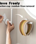 Suction Cup Headband Holder And Wall Mounted Hair Accessory Organizer Keeps Your Bathroom Vanity Looking Fly With This Hassle Free No Drill Scrunchie Storage Rack In Crisp White on a smooth wall with hair ties.