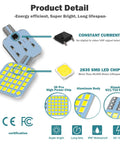 Crazy Bright 20 Pack RV Interior LED Light Bulbs 12V Replacement Lighting 36SMD 2835 6500K White product details