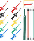 10 Piece Mini SMD IC Test Hook Clip Kit With Five Color Silicone Jumpers Wires For Logic Analyzers And Multimeters Electrical Testing