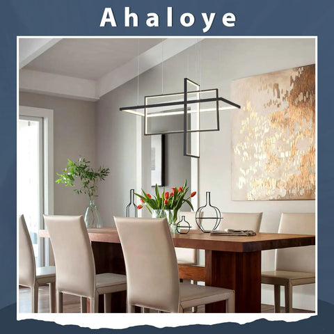 Modern Black 3 Light LED Chandelier With Remote Control Dimmable Color Changing Pendant Lighting For Dining Room