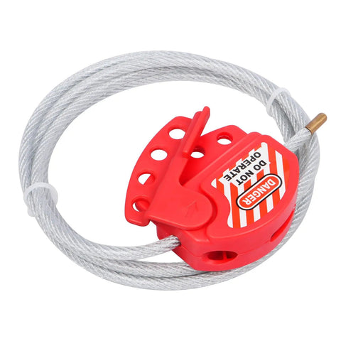 Rock Solid Adjustable Steel Cable Lockout Tagout Security Lock With Thick Vinyl Coated Wire And Brass Ends Industrial Loto Padlock Kit Built Like A Tank For Plant Maintenance Pack Of Four