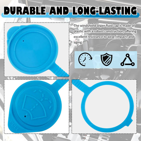 Leak-Proof Windshield Washer Fluid Cap OEM 38513-SC4-672 for Honda Civic Accord Acura shown in blue plastic with strap