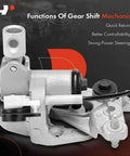 Steering column shift mechanism, A-Premium, metallic silver with black boot and white connector for GM/Chevy trucks.