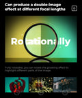 82mm Unilateral Blur Ghost Motion Filter demonstrating double-image effect with colorful background and rotation ability