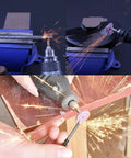 Rotary Grinding Stone Set 50 Pcs With Eighth Inch Shank Aluminum Oxide Mounted Grinding Wheels in use on metal and stone