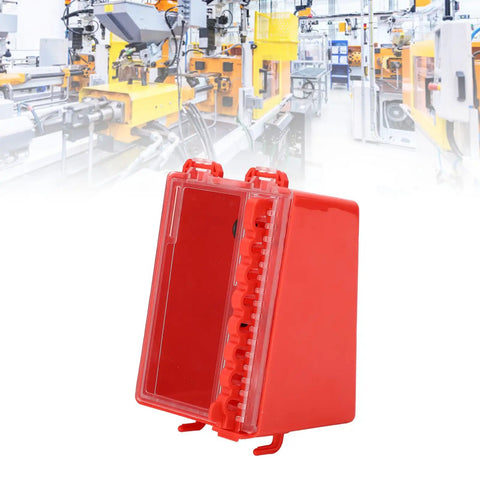 Portable Wall Mount Group Lock Box For Lockout Tagout, 8 Hole Key Station With Transparent Panel in industrial setting