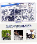 RC Car Repair Tool Kit With Wrench, Screw And Fastener Set, Nut And Bolt Assortment, Durable Iron Tools, Multimodel Compatibility For Easy Fixes And Quick Repairs visible in a storage box with compartments and labeled adapter design.