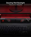 GS550 2.0 Channel Desktop PC Gaming Speakers Bar with USB power, 3.5mm cable, headphone jack, red backlit, under monitor setup