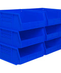 Stackable Plastic Storage Bins Set For Garage Pantry And Craft Organization Easy Grab And Go Space Saving Bins That Hold Up To 50 Pounds 11 By 11 By 5 Inches Blue 6 Pack