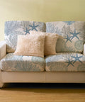 8 Piece Summer Patio Sofa Cushion Cover Set Stretchy Coastal Slipcovers With Starfish Seashell Coral Pattern For Outdoor Cushions Chairs And Couches Totally Fresh Makeover For Patio And Living Room, featuring coastal slipcovers on loveseat