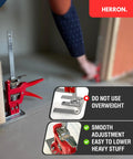 Herron 2 Pack Labor Saving Arm Jacks adjusted for lifting heavy stuff, featuring smooth adjustment and ergonomic design.