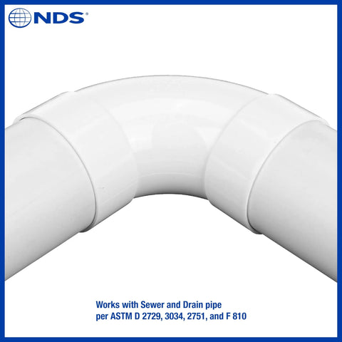 PVC S And D 90 Degree Long Turn Elbow 4 Inch Hub To Hub Solvent Weld Connection For 4 Inch Sewer And Drain Pipe White Durable PVC Elbow
