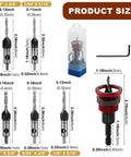Heavy Duty Countersink Drill Bit Set For Woodworking sizes including 1/8" x 3/8" and 7/64" x 5/16", high speed steel and aluminum collars.