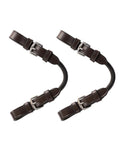 Pelham Roundings Bit Converter Leather Rein Adapter with stainless steel hardware, full size, on white background.