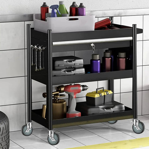 No Nonsense Heavy Duty 4 Inch Casters For Wire Shelving Racks Rollin Smooth On All Floors Rock Solid Industrial Strength Thermoplastic Wheels Set Of Four on a mobile storage cart.