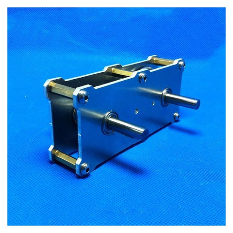 Right Angle Gearbox 122x80x55mm Full Metal Reducer With 8mm Shaft Built To Last 1:1 1:2 1:4 Gear Ratios Synchronous Wheel Pulley Transmission For Machinery And Robotics High Torque Smooth Operation, side view showing metal housing and shafts.