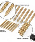 Dual Thread Hanger Bolt Set With Driver For DIY Furniture Assembly And Light Fixture Mounting, Zinc Plated Steel Fasteners