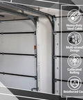 Heavy Duty Garage Door Extension Springs Kit with Three Inch Pulleys and Cables installed on seven foot door showing cable and core design.
