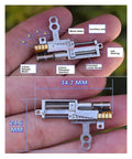 Close-up of 2 Phase 4 Wire 5mm Planetary Gearbox Kit with metal slider, stepper motor, and precision linear screw for high torque applications.