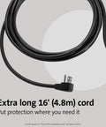 Close-up of 16ft cord from Six Outlet Surge Protector With A 16 Foot Cord And 1500 Joules Of Tabletop Surge Protection