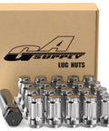 Road Ready Chrome Lug Nuts 60 Degree Conical Seat 12X1.25 Thread Six Spline Drive Beefy 1.38 Inch Build Two Zero Piece Set with Pro Keys.