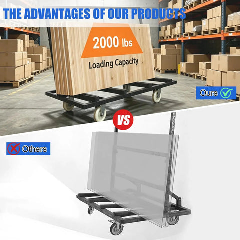 Heavy Duty Folding Table Cart Dolly 1800 Lb Capacity With 4 Swivel Casters Expandable Foldable Transport Cart comparison diagram
