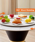 Purple Marble Lazy Susan Turntable 24 Inch Round Dining Tray Rotating Service Plate With 360 Degree Silent Spin For Kitchen