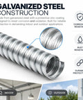 Heavy Duty Encased Galvanized Steel Flexible Electrical Conduit Three Eighth Inch Size Of 100 Feet with zinc coating for corrosion resistance.