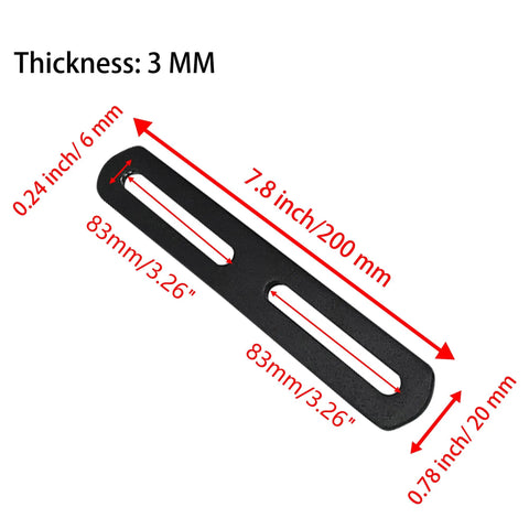 Heavy Duty Flat Mending Plate Repair Brace 4 Pack, 7.8 Inch Thickened Stainless Steel Connector with slotted holes, 3mm thick.