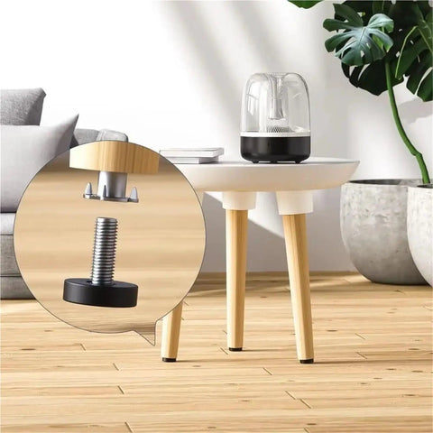 16 Piece Adjustable Leveling Feet For Furniture And Tables Screw On Leg Levelers With Threaded Height Adjustment detail on table leg
