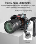 Lightweight Top Handle Grip For DSLR Camera Cage Universal Cold Shoe Base With Five Adapters Ultra Light 129g Aluminum Alloy Rig attached