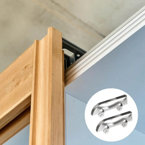 Full Extension Drawer Slides For Cabinets And Furniture, Glass Sliding Door Rollers, Steel Pulleys visible in wooden cabinet installation