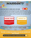 Warranty information for F-22 Raptor Fighter Jet Building Block Set For Military Aircraft Lovers 1837 Piece Army Construction Toys Gift For Kids 14 Plus And Adults Great For Display Play And Collectors
