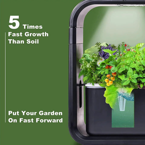 12 Pod Indoor Hydroponic Garden System With Full Spectrum LED Grow Light, Height Adjustable Stand, Quiet Smart Pump, Germination Kit, Your At-Home Fresh Herbs And Veggies Dream Setup