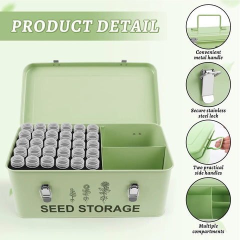 garden seed organiser box 60 Slot Metal Seed Storage Organizer ✓