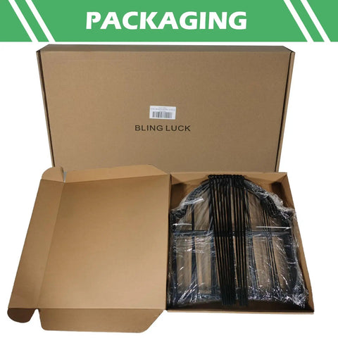 Arch Garden Fence Panels 22 Inch High No Dig Rustproof Metal Fence With Ground Stakes 11 Ft Total Length Set in packaging