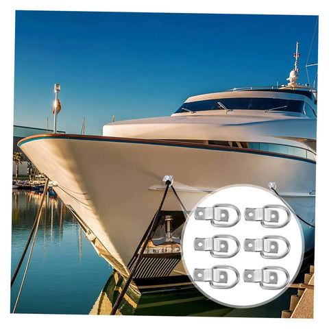 Bomb Proof D Ring Tie Down Anchor Rings For Car Floor Mount Zinc Plated Carbon Steel Lashing Hardware used on a boat for secure mooring.
